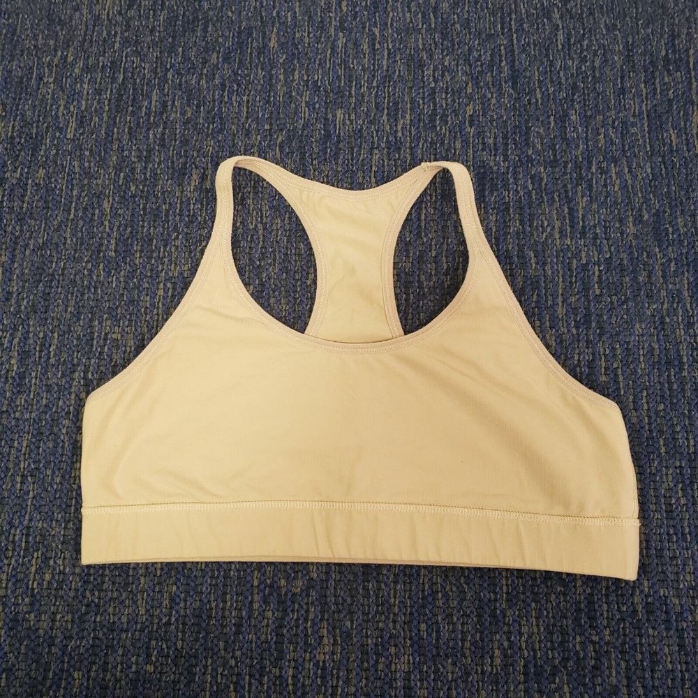 Pact Organic Cotton Beige Racerback Seamless Sports Bra
